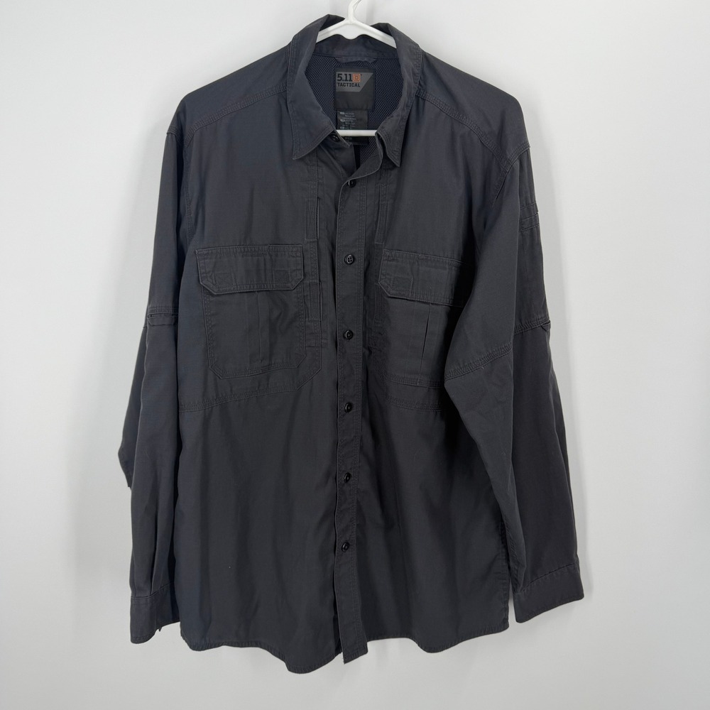 5.11 Tactical Shirt Mens Medium Black Long Sleeve Vented Pockets